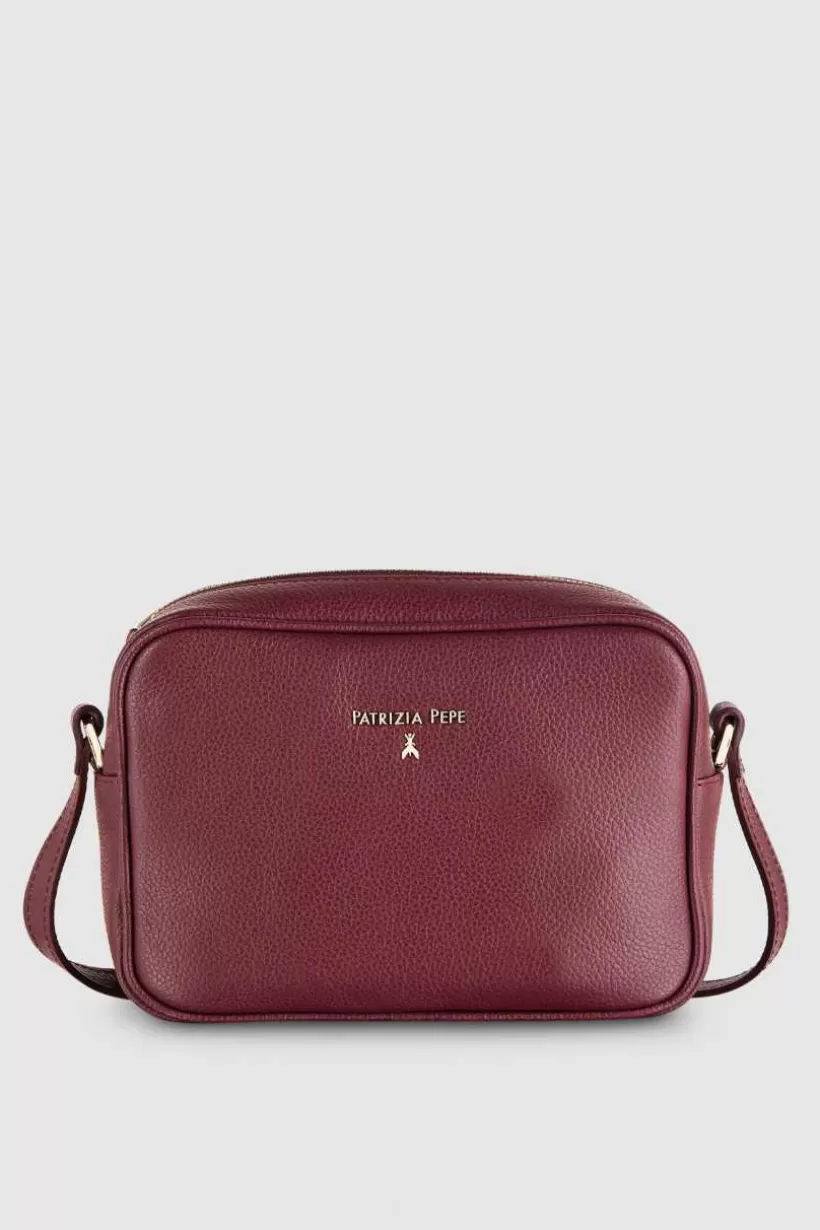 Fly skórzana torba typu Camera bag z wewnętrzną kieszenią^Patrizia Pepe Online