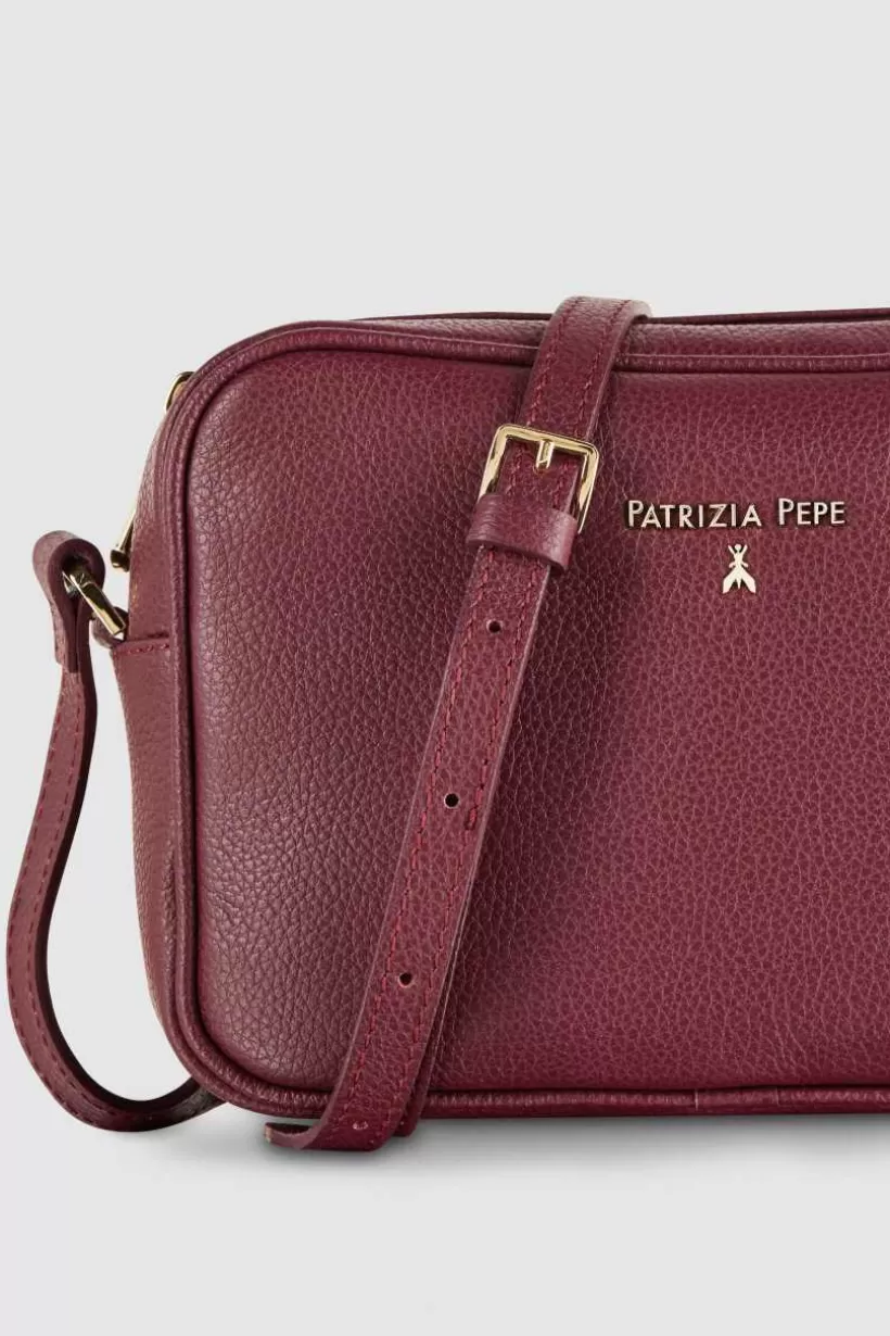 Fly skórzana torba typu Camera bag z wewnętrzną kieszenią^Patrizia Pepe Online