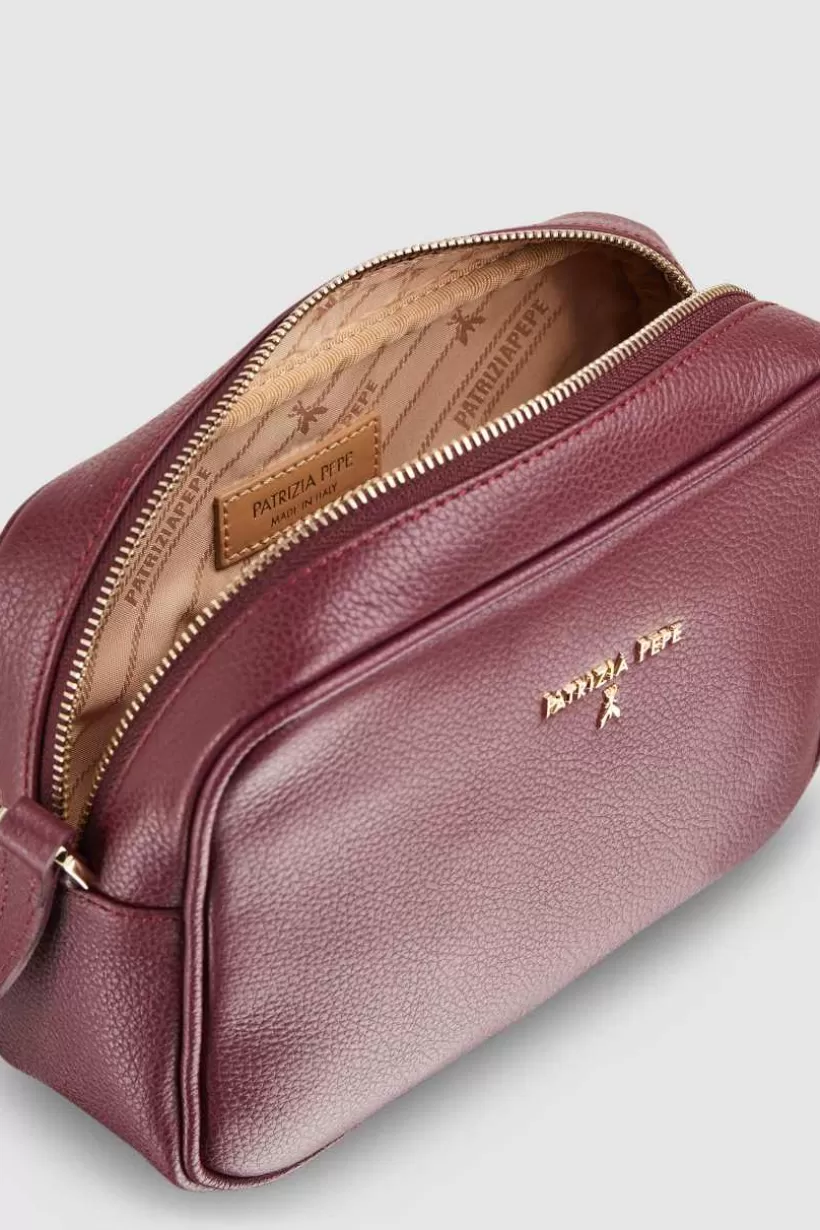 Fly skórzana torba typu Camera bag z wewnętrzną kieszenią^Patrizia Pepe Online