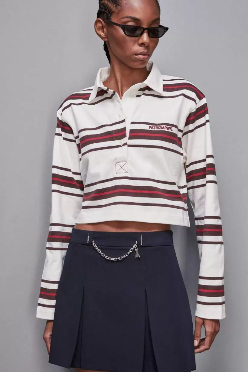 Koszulka polo cropped z długim rękawem^Patrizia Pepe Cheap