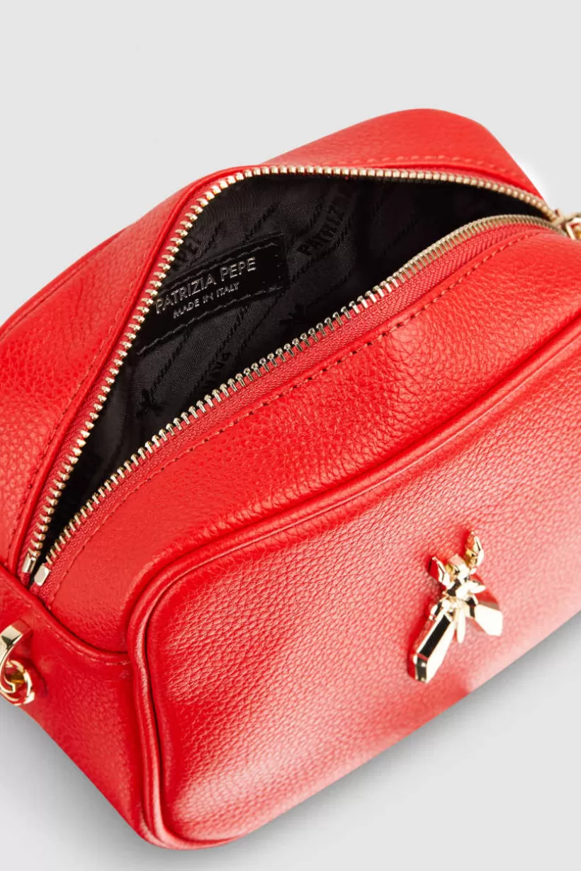 Skórzana torba Fly na ramię typu Camera bag^Patrizia Pepe Outlet
