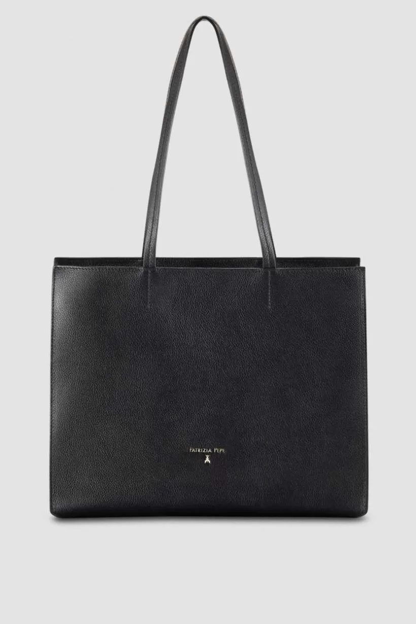 Skórzana torba typu shopper z suwakiem^Patrizia Pepe Cheap