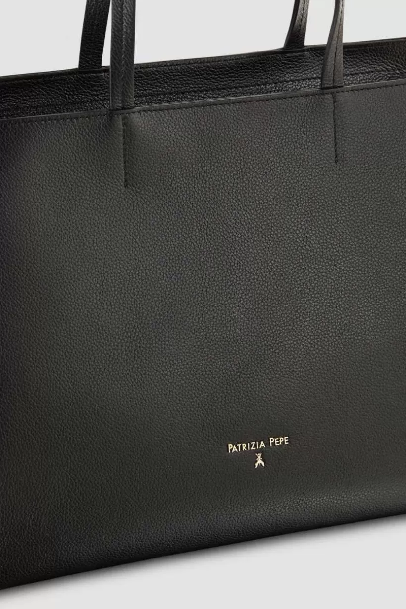 Skórzana torba typu shopper z suwakiem^Patrizia Pepe Cheap