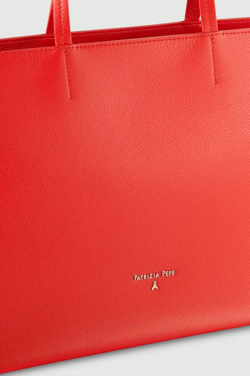 Skórzana torba typu shopper z suwakiem^Patrizia Pepe Online