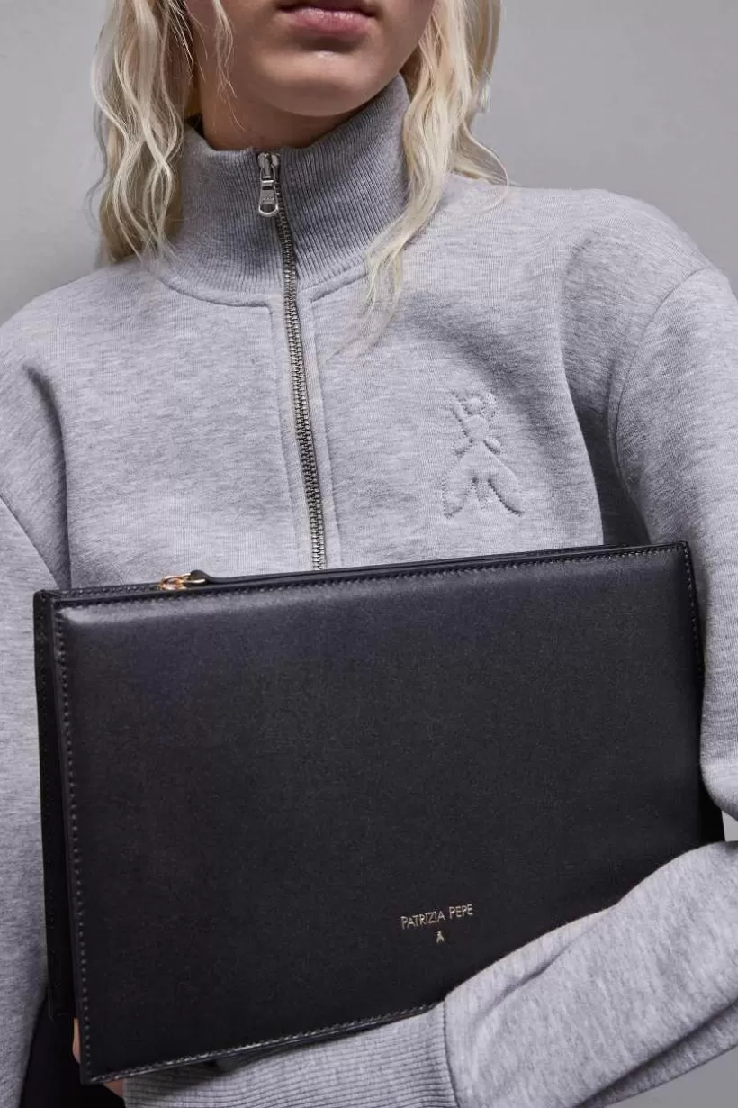 Skórzana torebka pocket na ramię i z zamkiem błyskawicznym^Patrizia Pepe Flash Sale