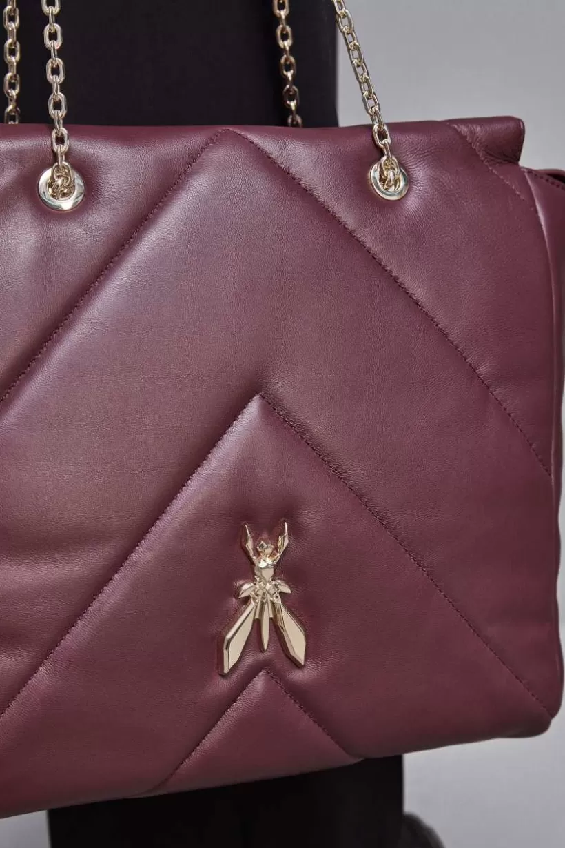 Skórzana torebka typu worek zapinana na zamek^Patrizia Pepe Outlet
