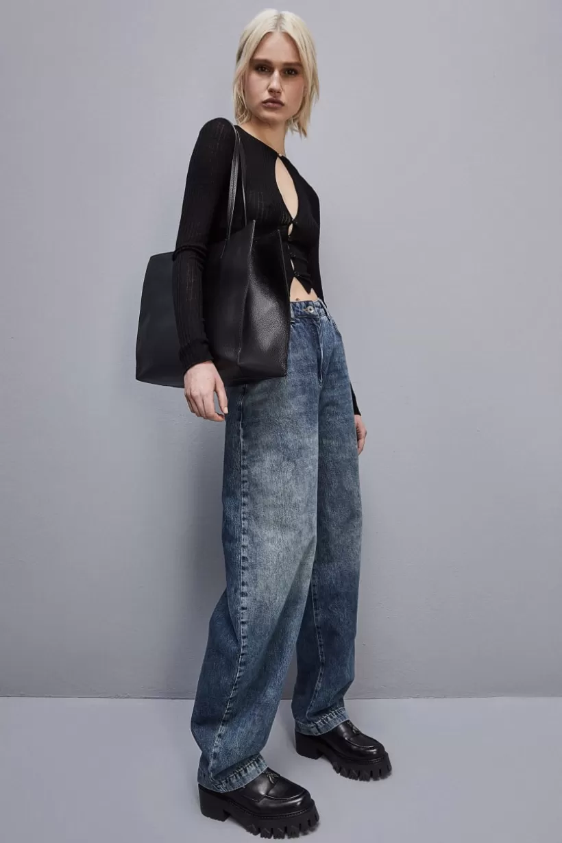 Torba typu shopper z międlonej skóry^Patrizia Pepe Outlet