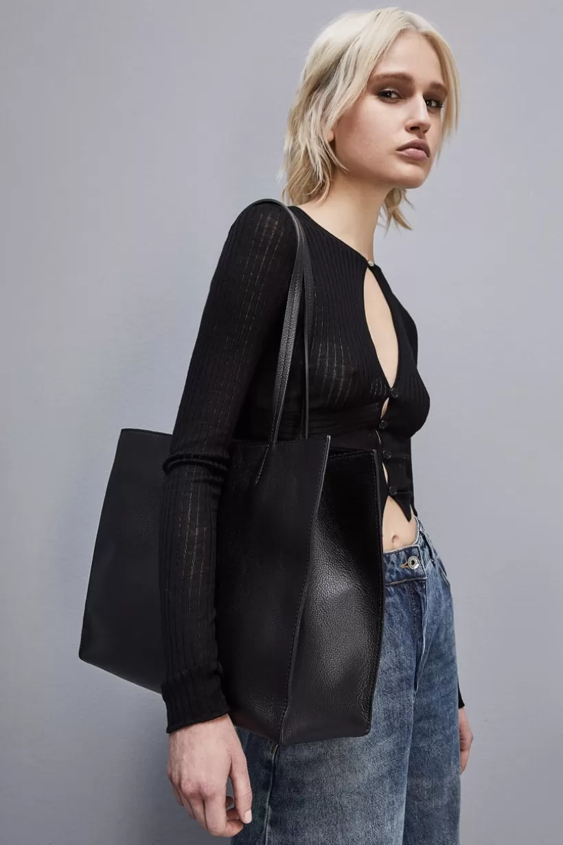 Torba typu shopper z międlonej skóry^Patrizia Pepe Outlet